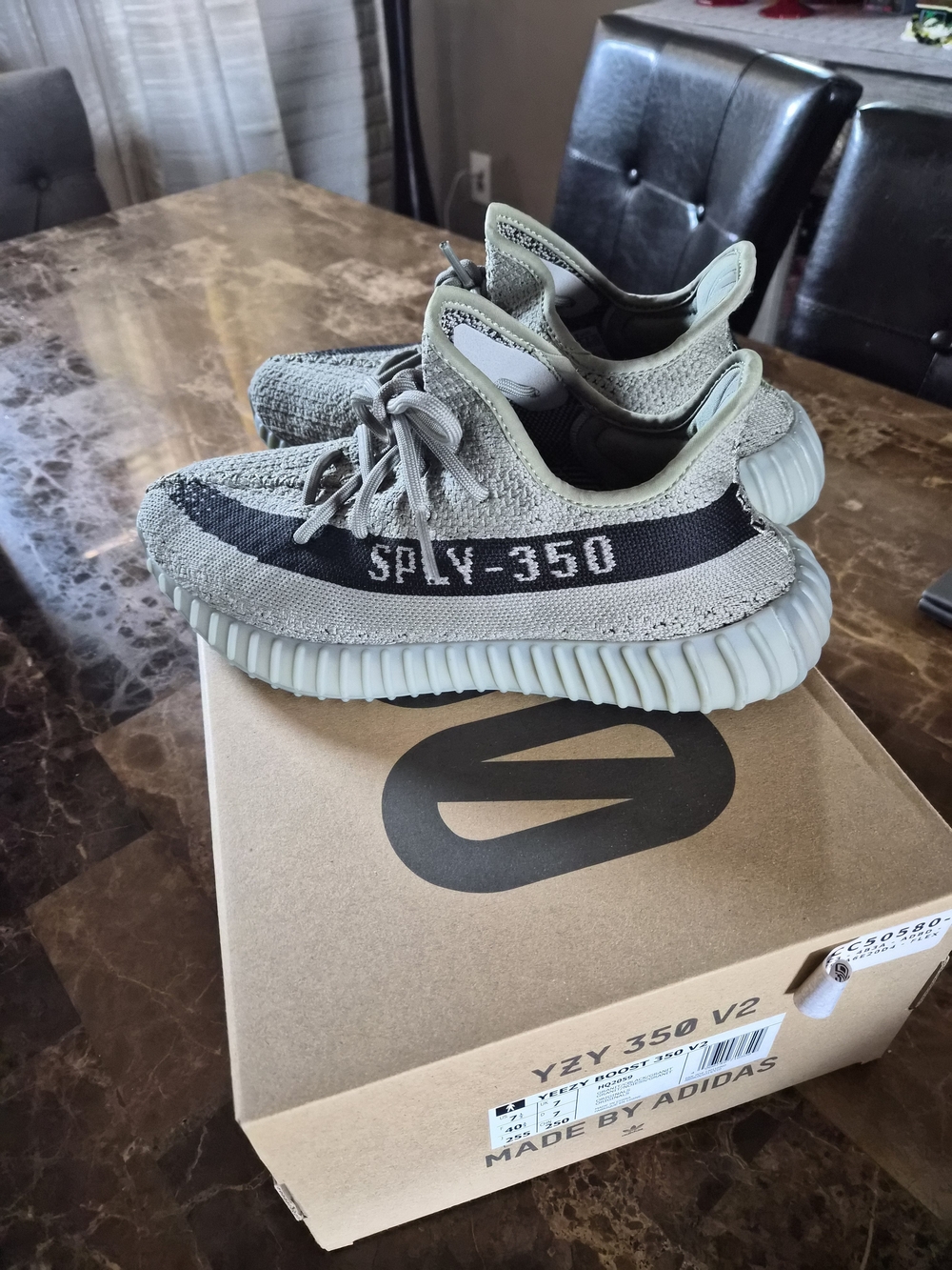 Adidas Yeezy Boost 350 V2 Sneakers - Granite/Black-Look New